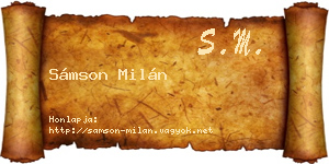 Sámson Milán névjegykártya