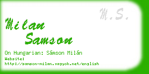 milan samson business card