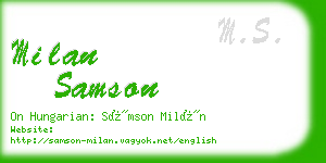 milan samson business card